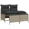 Image de vidaXL Ensemble de salon de jardin 4 pièces avec coussins gris clair Poly rotin