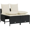 Image de vidaXL Ensemble de salon de jardin 4 pièces avec coussins noir poly rotin