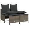 Image de vidaXL Ensemble de salon de jardin 4 pièces avec coussins Gris Poly rotin