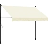 Image de vidaXL Auvent rétractable Crème 250x150 cm Tissu et acier