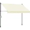 Image de vidaXL Marquise rétractable Crème 300x150 cm Tissu et acier
