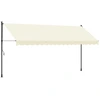 Image de vidaXL Marquise rétractable Crème 400x150 cm Tissu et acier