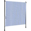 Image de vidaXL Store extérieur bleu et blanc 200x270 cm Tissu et acier