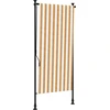 Image de vidaXL Store extérieur orange et blanc 100x270 cm Tissu et acier