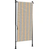 Image de vidaXL Store extérieur jaune et blanc 100x270 cm Tissu et acier