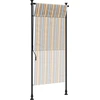 Image de vidaXL Store extérieur jaune et blanc 120x270 cm Tissu et acier