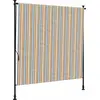 Image de vidaXL Store extérieur jaune et blanc 150x270 cm Tissu et acier