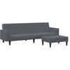 Image de vidaXL Ensemble de canapés 2 pièces gris foncé velours