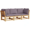 Image de vidaXL Ensemble de salon de jardin 3 pièces avec coussins en bois massif d'acacia
