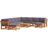 Image de vidaXL Ensemble de salon de jardin de 11 pièces avec coussins en bois massif d'acacia