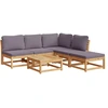Image de vidaXL Ensemble de salon de jardin 6 pièces avec coussins en bois massif d'acacia
