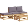 Image de vidaXL Ensemble de salon de jardin 4 pièces avec coussins en bois massif d'acacia
