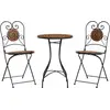 Image de vidaXL Ensemble de mosaïque bistrot rouge terracotta Fer et céramique