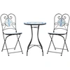 Image de vidaXL Ensemble de mosaïque bistrot bleu et blanc fer et céramique