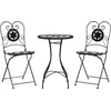 Image de vidaXL Ensemble bistrot mosaïque noir et blanc fer et céramique