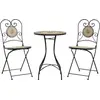 Image de vidaXL Ensemble de mosaïque bistrot rouge terracotta et blanc fer et céramique