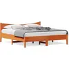 Image de vidaXL Lit en bois massif sans matelas pin brun cireux 200x200