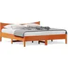 Image de vidaXL Lit en bois massif, sans matelas, en pin brun cireux 180x200