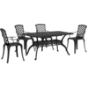 Image de vidaXL Ensemble de jardin 5 pièces noir fonte d'aluminium
