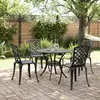 Image de vidaXL Ensemble de jardin 5 pièces noir fonte d'aluminium