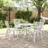Image de vidaXL Ensemble de jardin 5 pièces blanc fonte d'aluminium