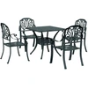 Image de vidaXL Ensemble de salle à manger de jardin 5 pièces en aluminium moulé vert