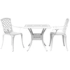 Image de vidaXL Ensemble Bistro 3 pièces blanc fonte d'aluminium