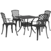 Image de vidaXL Ensemble de jardin 5 pièces noir fonte d'aluminium
