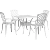Image de vidaXL Ensemble de jardin 5 pièces blanc fonte d'aluminium