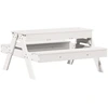 Image de vidaXL Table de pique-nique avec bac à sable pour enfants Blanc Pin massif