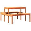 Image de vidaXL Table de pique-nique brun cireux 110x134x75 cm pin massif