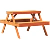 Image de vidaXL Table de pique-nique brun cire 105x134x75 cm pin massif