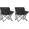 Image de vidaXL Chaises de camping 2 pcs. avec sac Pliable Noir