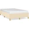 Image de vidaXL Cadre de lit sans matelas Crème 120x190 cm Tissu