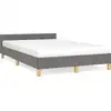 Image de vidaXL Cadre de lit sans matelas gris foncé 120x190 cm Tissu