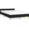 Image de vidaXL Cadre de lit sans matelas noir 120x190 cm Tissu