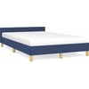Image de vidaXL Cadre de lit sans matelas bleu 120x190 cm Tissu