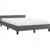 Image de vidaXL Cadre de lit sans matelas Gris 120x190 cm Similicuir