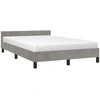 Image de vidaXL Cadre de lit sans matelas gris clair 120x190 cm velours