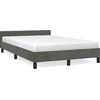 Image de vidaXL Cadre de lit sans matelas gris foncé 120x190 cm velours