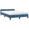 Image de vidaXL Cadre de lit sans matelas bleu foncé 120x190 cm velours