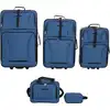 Image de vidaXL Ensemble de 5 valises de voyage bleu tissu