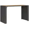 Image de vidaXL Table de bar de jardin avec plateau en bois noir 185x80x110 cm Polyrattan
