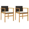Image de vidaXL Chaises de jardin avec coussins 2 pcs. noir poly rotin massif
