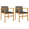 Image de vidaXL Chaises de jardin avec coussins 2 pcs. Gris Poly Rotin Massif