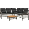 Image de vidaXL Ensemble de salon de jardin 2 pièces avec coussins Poly Rattan Gris