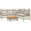 Image de vidaXL Ensemble de salon de jardin 2 pièces avec coussins Beige Poly Rattan