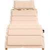 Image de Bain de soleil avec support Beige Bois massif Acacia