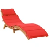 Image de Bain de soleil avec support Rouge Bois massif Acacia