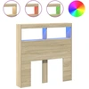 Image de vidaXL Tête de lit LED avec étagères Chêne Sonoma 100x17x102 cm